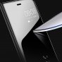 Чехол-книжка MyPads для Samsung Galaxy S8 SM-G9500 с дизайном Clear View Cover с полупрозрачной пластиковой крышкой с зеркальной поверхностью черный