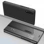 Чехол-книжка MyPads для Samsung Galaxy S8 SM-G9500 с дизайном Clear View Cover с полупрозрачной пластиковой крышкой с зеркальной поверхностью черный
