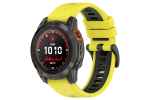 Сменный, силиконовый ремешок MyPads для Garmin Descent MK3i(51mm)/Fenix 7X pro/descent mk2i/Garmin TACTIX 7/Garmin instinct 2x , желто-черный( 26mm)