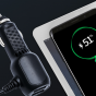 Универсальный угловой кабель MIni-USB для видеорегистратора с двух портовым USB автомобильным зарядным устройством с быстрой зарядкой QC 3.0 Fast Charger 