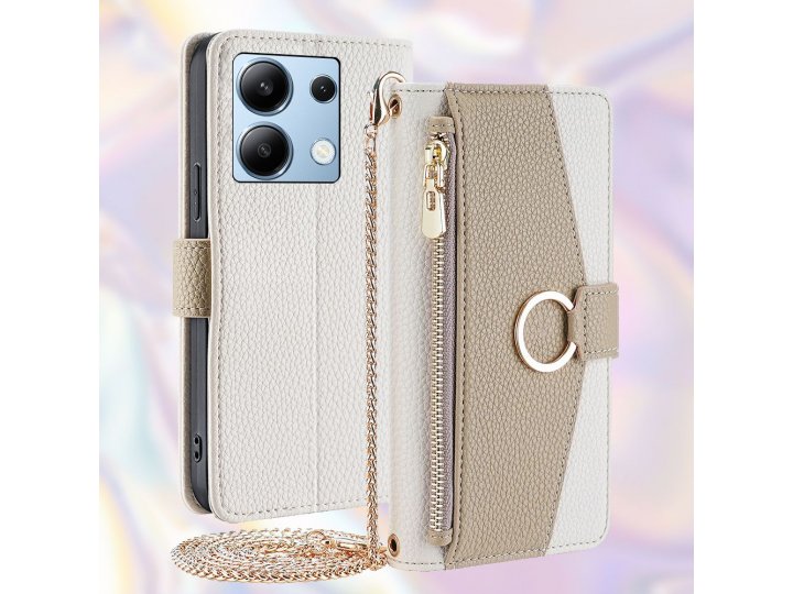 Белый чехол-книжка MyPads для Xiaomi Redmi Note 13 4G, с магнитом..