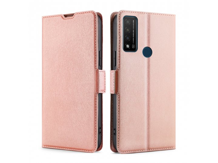  Чехол-книжка MyPads на TCL 20 R 5G / Bremen / 20AX 5G / ТСЛ 20 R с магнитной застежкой,розовый..