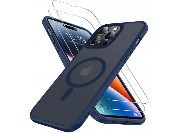Чехол MyPads для iPhone 14 Pro Max MagSafe + защитная пленка для экрана 2 шт...