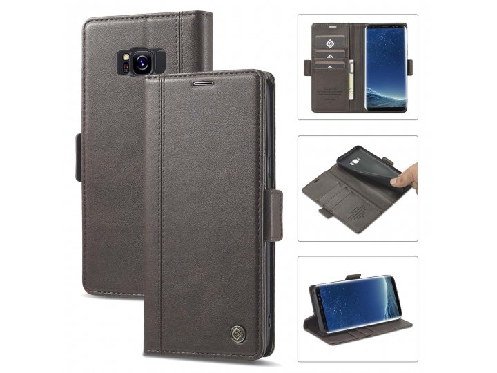 Кожаный книжный чехол LCIMEEKE / MyPads для Samsung Galaxy S8 Plus (Самсунг Галакси С8 Плюс) роскошная кожа..
