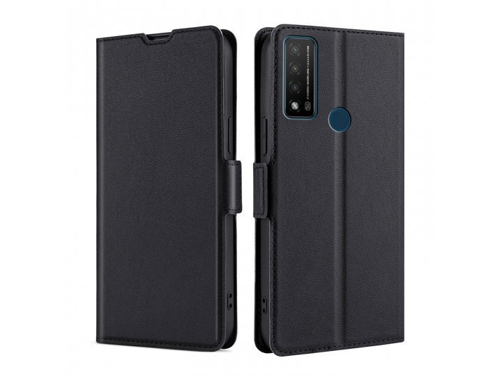  Чехол-книжка MyPads на TCL 20 R 5G / Bremen / 20AX 5G / ТСЛ 20 R с магнитной застежкой,Черный..