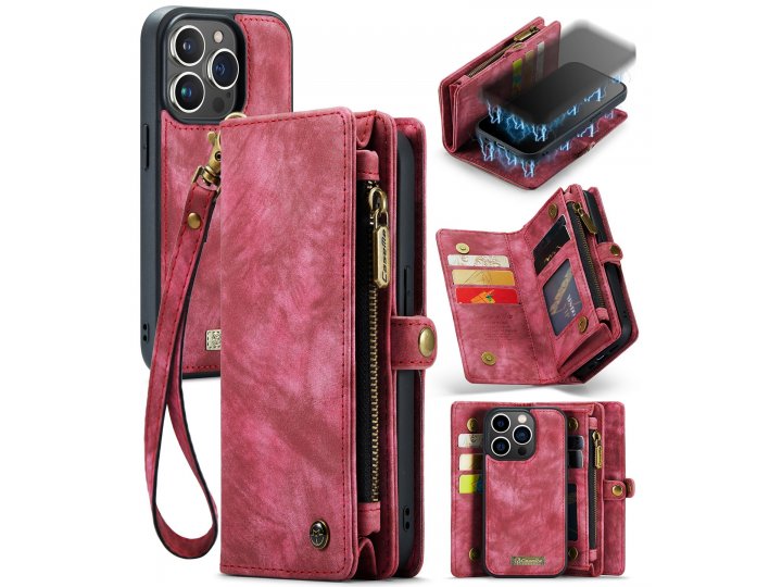 CaseMe Кошелек-чехол для iPhone 14 Pro MyPads - стильный дизайн, магнитное соединение, множественная защита..