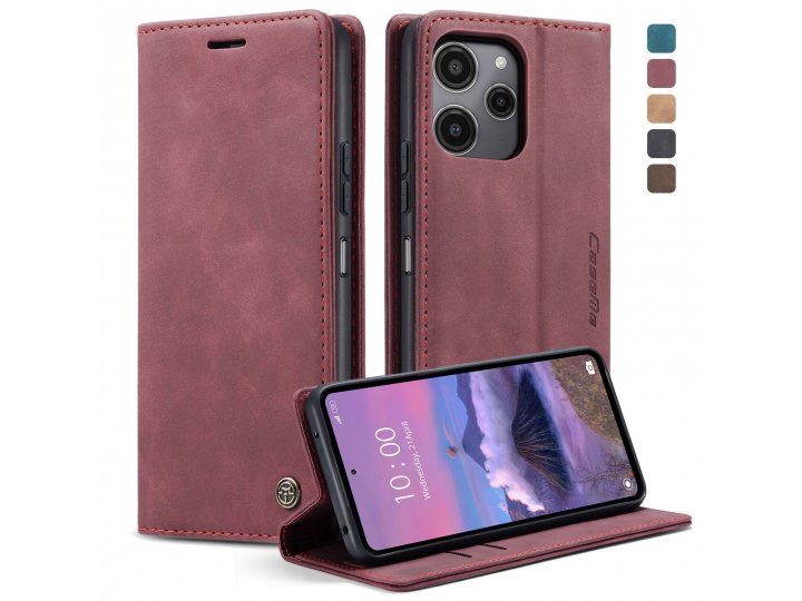 Caseme Кожаный чехол MyPads для Xiaomi Redmi 12 4G/Poco M6 Pro/Note 12R 5G - Стильный чехол-кошелек из экокожи..