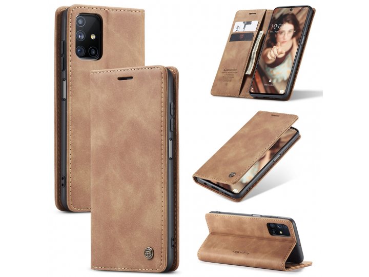 Кожаный чехол MyPads для Samsung Galaxy M51 с визитницей..