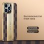Кожаный чехол MyPads для Apple iPhone 14 Pro Max, Классический узор из кожи в клетку