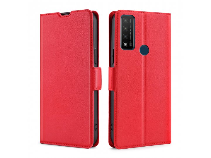  Чехол-книжка MyPads на TCL 20 R 5G / Bremen / 20AX 5G / ТСЛ 20 R с магнитной застежкой,красный..