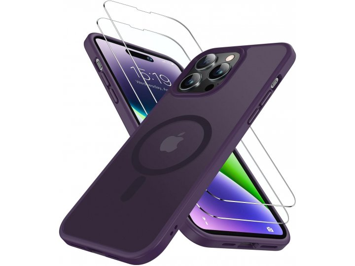 Чехол MyPads для iPhone 14 Pro Max MagSafe + защитная пленка для экрана 2 шт...