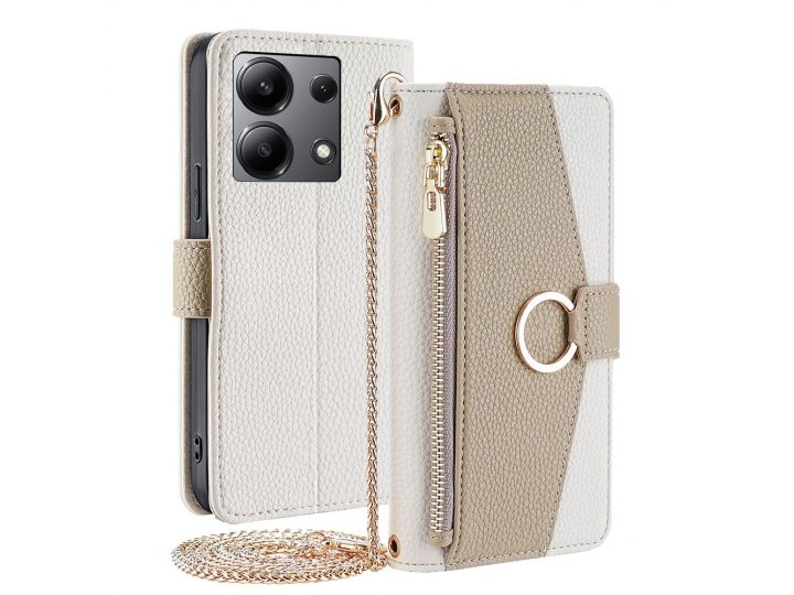Белый чехол-книжка для Xiaomi Redmi Note 13 4G MyPads..