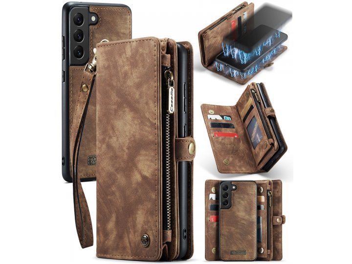 CaseMe Чехол-кошелек MyPads для Samsung Galaxy S22 - Стильный дизайн, магнитное крепление..
