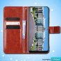 Кожаный чехол MyPads для OPPO A54 4G с карманом для карт и фото