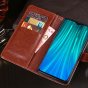 Фирменный чехол-книжка для Redmi Note 8 Pro из качественной импортной кожи с подставкой застёжкой и визитницей коричневый