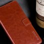 Фирменный чехол-книжка для Redmi Note 8 Pro из качественной импортной кожи с подставкой застёжкой и визитницей коричневый