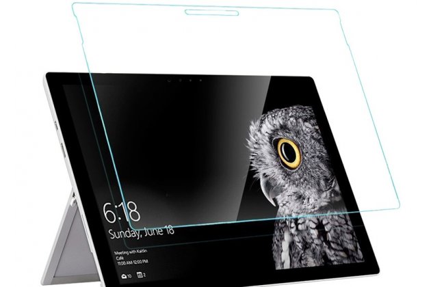 Фирменное защитное закалённое противоударное стекло для планшета Microsoft Surface Pro 7/ Surface 7+ Plus (2021) из качественного японского материала премиум-класса с олеофобным покрытием