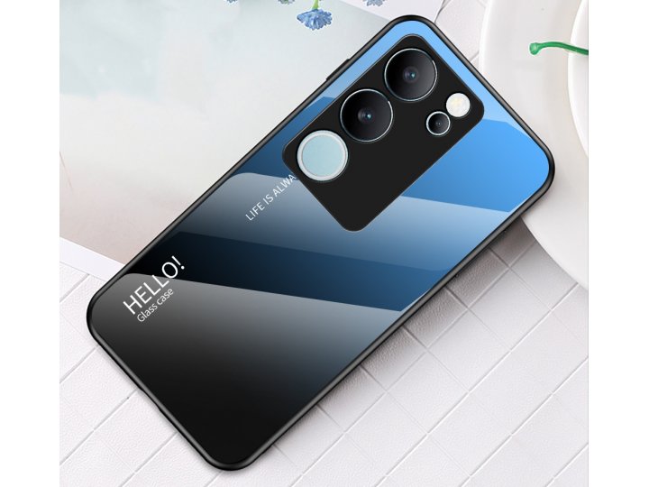 Ультра-тонкий силиконовый чехол-бампер MyPads «Gradiente» для Vivo S17 Pro / Vivo V29 / Vivo S17 с закаленным ..