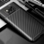 Чехол панель-бампер из тончайшего и прочного силикона для Xiaomi POCO X3 / X3 NFC / X3 Pro с матовой отделкой «под карбон» черная