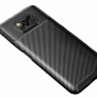 Чехол панель-бампер из тончайшего и прочного силикона для Xiaomi POCO X3 / X3 NFC / X3 Pro с матовой отделкой «под карбон» черная