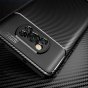 Чехол панель-бампер из тончайшего и прочного силикона для Xiaomi POCO X3 / X3 NFC / X3 Pro с матовой отделкой «под карбон» черная