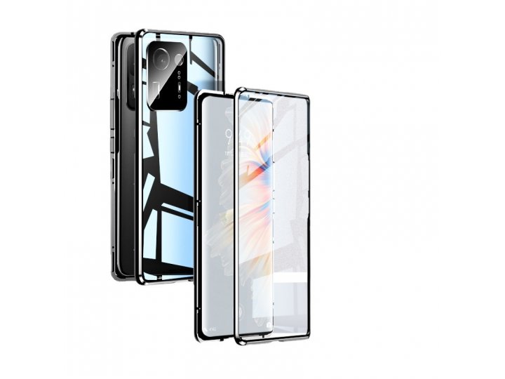 Магнитный чехол бампер MyPads «Vetro magnete» из закаленного стекла и металла для Xiaomi Mi MIX 4 с двухсторон..