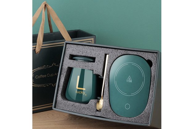 Подарочная умная нагревательная керамическая кружка MyPads M154-15  ''Cчастливый'' красивый и элегантный подарок любимому парню, мужу, отцу, брату,  коллеге, другу, начальнику, директору, учителю на День Рождение, Новый год, 23 февраля 