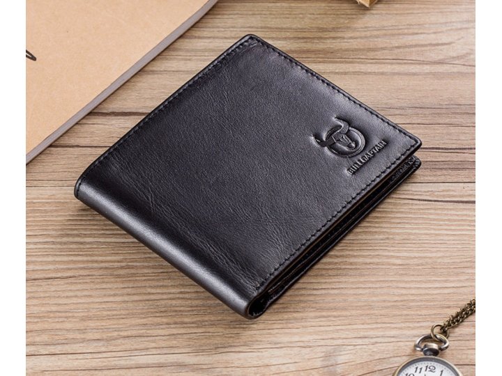  Мужской повседневный деловой кожаный кошелек MyPads Premium M-015 из качественной натуральной кожи быка элега..